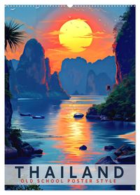 Thailand - Old School Poster Style (Wandkalender 2027 DIN A2 hoch), CALVENDO Monatskalender