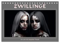 Zwillinge - Ein Jahr mit doppelter Freude (Tischkalender 2027 DIN A5 quer), CALVENDO Monatskalender