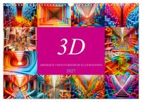 3D - Abstrakte und futuristische Illustrationen (Wandkalender 2027 DIN A3 quer), CALVENDO Monatskalender