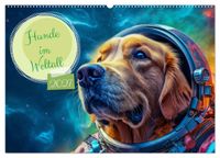Hunde im Weltall (Wandkalender 2027 DIN A2 quer), CALVENDO Monatskalender