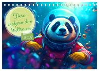 Tiere erobern den Weltraum (Tischkalender 2027 DIN A5 quer), CALVENDO Monatskalender