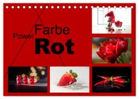 Powerfarbe Rot (Tischkalender 2027 DIN A5 quer), CALVENDO Monatskalender
