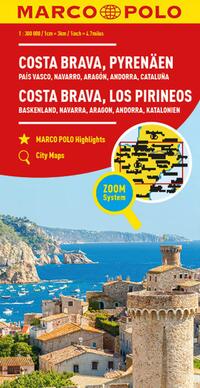 MARCO POLO Regionalkarte Costa Brava, Pyrenäen 1:300.000