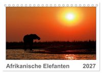 Afrikanische Elefanten (Tischkalender 2027 DIN A5 quer), CALVENDO Monatskalender