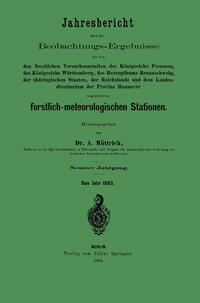 Jahresbericht über die Beobachtungs-Ergebnisse