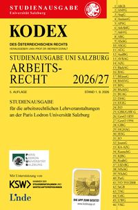 KODEX Studienausgabe Arbeitsrecht Salzburg 2026/27