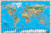 freytag & berndt Schreibtischunterlage Weltkarte für Kinder 1:20 Mio.