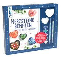 Kreativ-Set Herz-Steine bemalen mit der Dotting-Technik