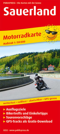 Publicpress Motorradkarte Sauerland 1:150.000
