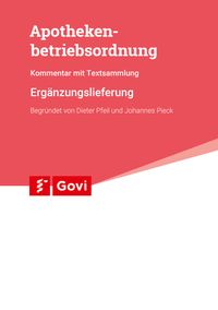 Apothekenbetriebsordnung 18. Ergänzungslieferung 2026