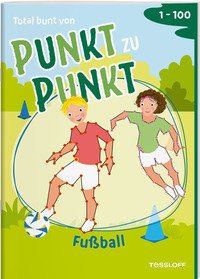 Total bunt von Punkt zu Punkt. Fußball. Von 1 bis 100