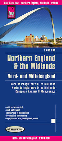 Reise Know-How Landkarte Nord- und Mittelengland / Northern England & the Midlands (1:400.000)