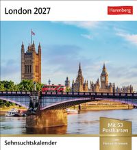 London Sehnsuchtskalender 2027 - Wochenkalender mit 53 Postkarten