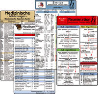 Stations Karten-Set 2025 - Laborwerte, Med. Abkürzungen, Medikamente - Haltbarkeit nach Anbruch, Reanimation, EKG Diagnostik & Ableitungen