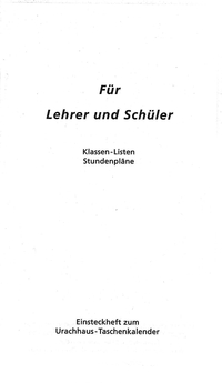 Lehrerbeilage zum Taschenkalender