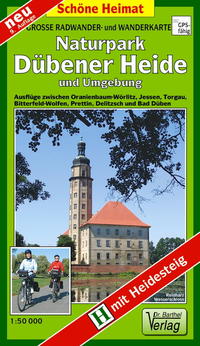 Radwander- und Wanderkarte Naturpark Dübener Heide und Umgebung