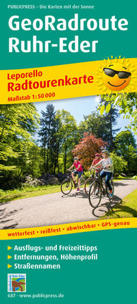 Publicpress Leporello Radtourenkarte GeoRadroute Ruhr-Eder 1:50.000