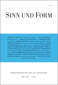 Sinn und Form 2/2015