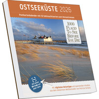 1000 Places to See Before You Die – Ostseeküste Postkartenkalender 2026 | Tischkalender zum Aufstellen 17,5 × 17,5 cm | 53 Wochenmotive & Postkartenfunktion
