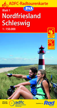 BVA ADFC Radtourenkarte Nordfriesland /Schleswig 1:150.000