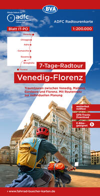 BVA ADFC Radtourenkarte 7-Tage-Radtour Venedig-Florenz, 1:200.000