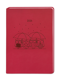 Terminplaner Lederlook 2026 Rot