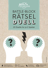Battle-Block Rätsel-Duell | Spieleblock mit 25 Duellen für je 2 Spieler