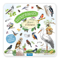 TRÖTSCH - Stickermalbuch Unsere Vogelwelt Malbuch mit Stickern| Ab 5 Jahren