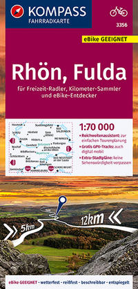 KOMPASS Fahrradkarte 3356 Rhön, Fulda 1:70.000