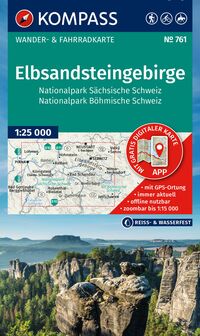 KOMPASS Wanderkarte 761 Elbsandsteingebirge, Nationalpark Sächsische Schweiz, Nationalpark Böhmische Schweiz 1:25.000