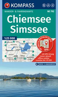 KOMPASS Wanderkarte 792 Chiemsee, Simssee 1:25.000