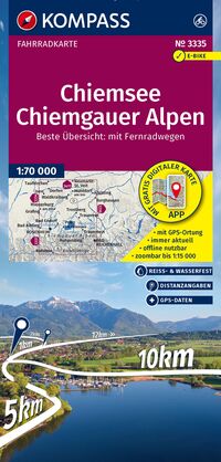 KOMPASS Fahrradkarte 3335 Chiemsee, Chiemgauer Alpen, Inn-Salzach-Region 1:70.000