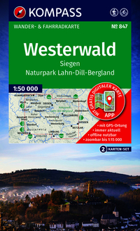 KOMPASS Wanderkarten-Set 847 Westerwald, Siegen, Naturpark Lahn-Dill-Bergland (2 Karten) 1:50.000