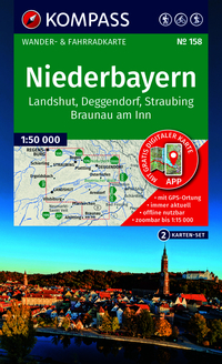 KOMPASS Wanderkarten-Set 158 Niederbayern (2 Karten) 1:50.000